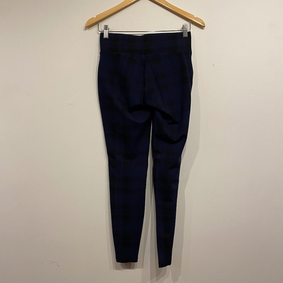 MeMoi Women's Blue Plaid Shaping Slim Leggings Size Small/Medium - Picture 1 of 4
